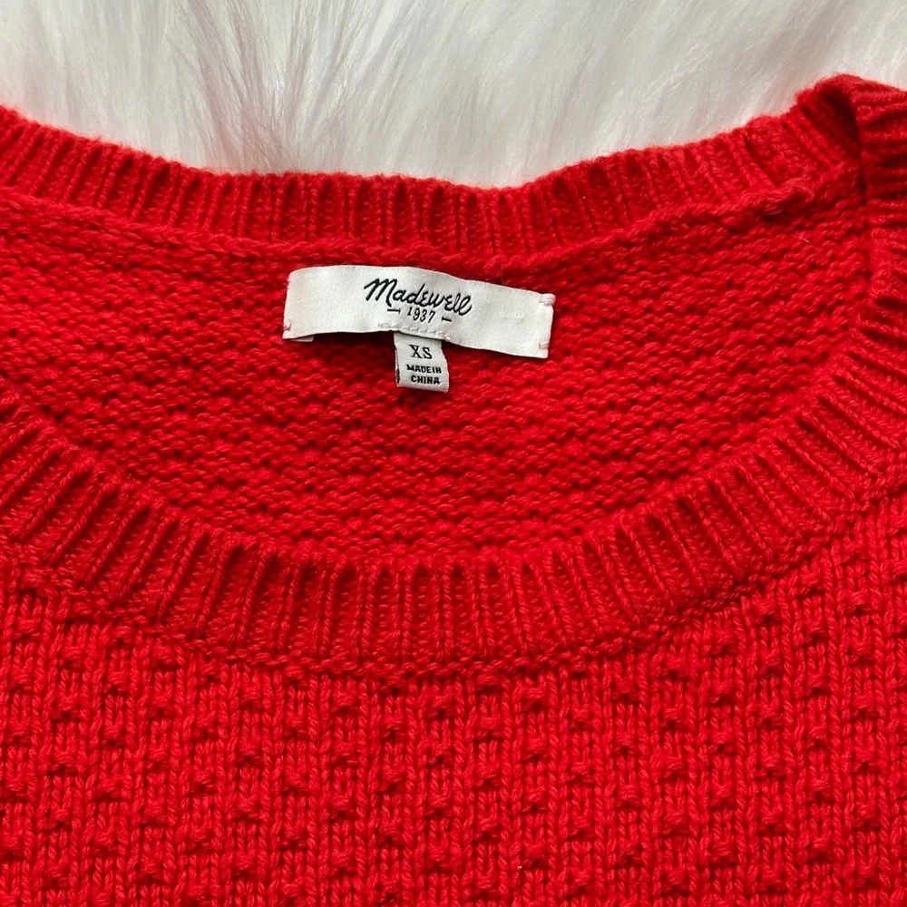 Madewell Red Texturemix Pullover Sweater